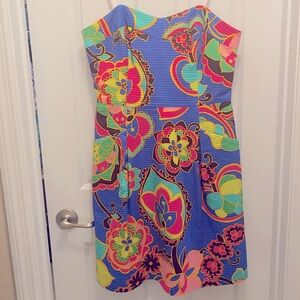 EUC Lilly Pulitzer Bernadette Strapless Dress, size 12. Rare hard to find print